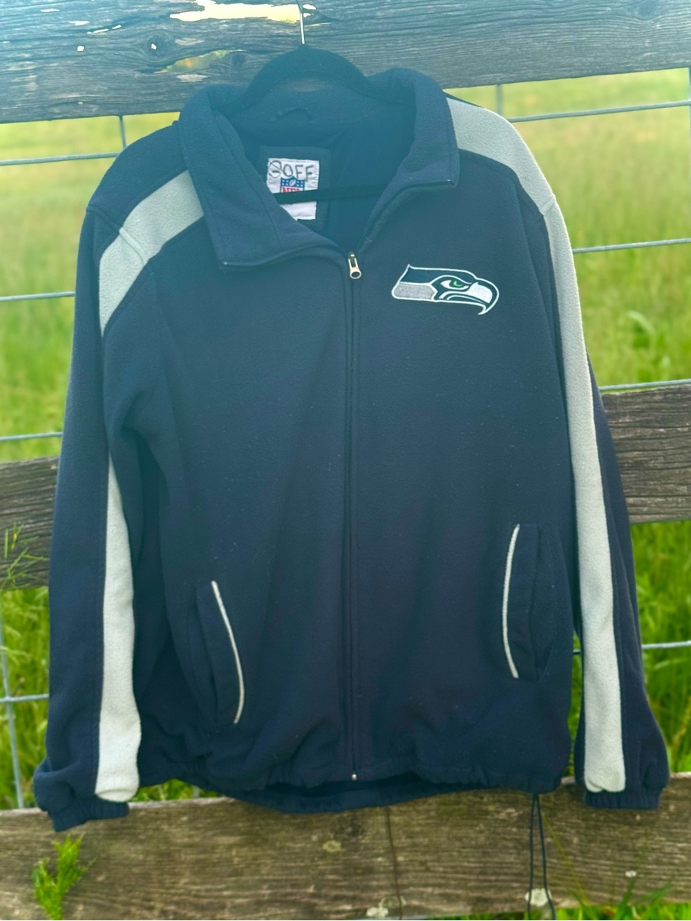 Seattle Seahawks NFL Fleece Zip Up‎ Jacket Men’s XL Blue Gray